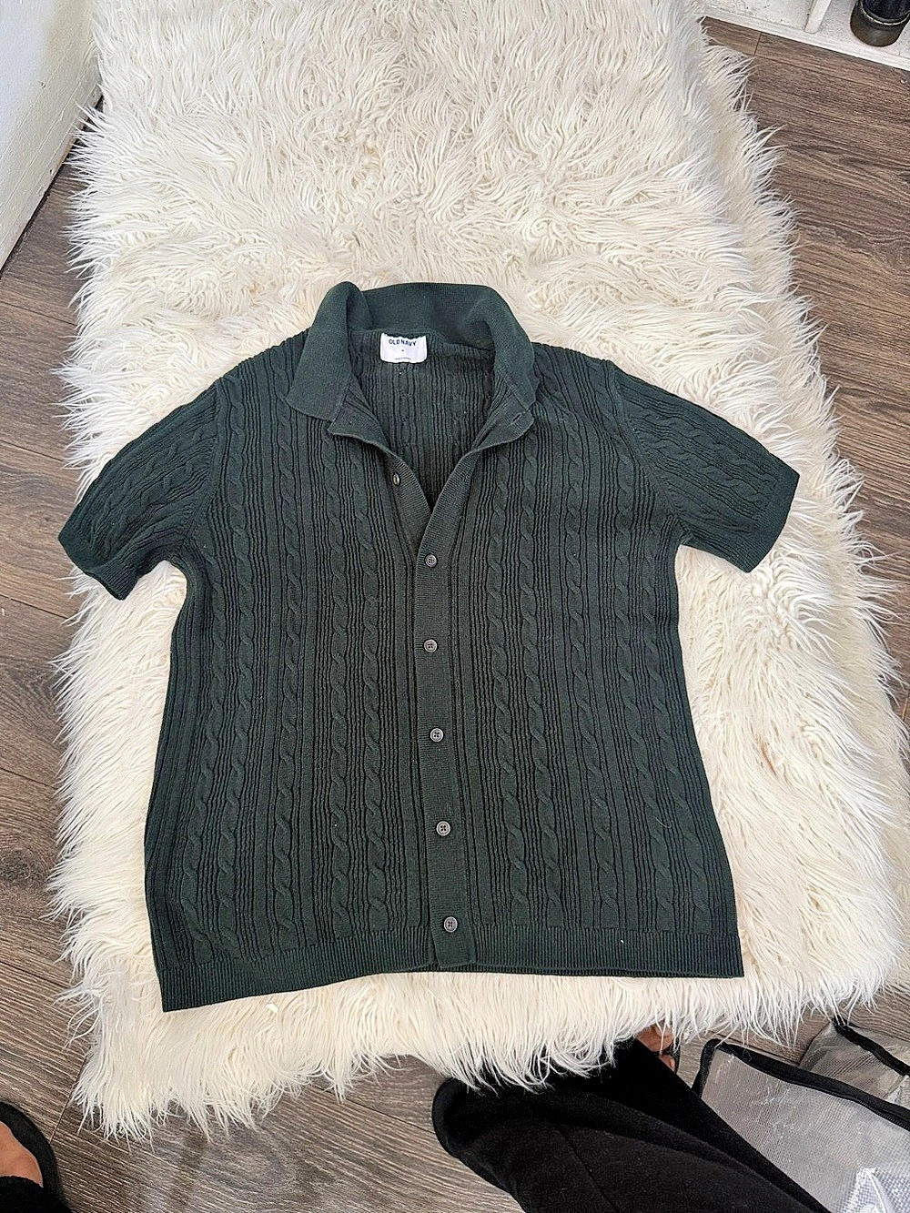 Old Navy Cable Knit Short Sleeve Cardigan Medium